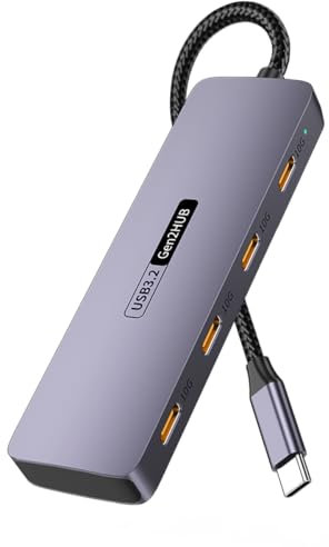 Hub USB C 10 Gbps 4 en 1 avec 4 ports USB C 3.2, adaptateur multiport haute vitesse pour téléphone 15/15 Pro, MacBook Air/Pro, IPA, Chromebook, Galaxy S23