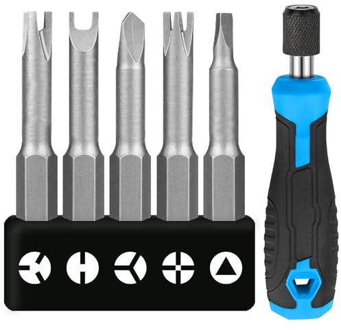 ANBOO Set di 5 cacciaviti speciali con impugnatura per cacciavite, 50 mm, a forma di U, a forma di Y, triangolare, a tre punte, in acciaio al cromo vanadio
