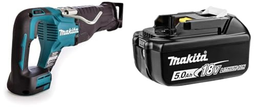 Makita DJR187Z 18V Li-Ion LXT Brushless Reciprocating Saw - Batteries and Charger Not Included & Genuine 197280-8 BL1850B 18V 5.0 Ah Li-ion Battery