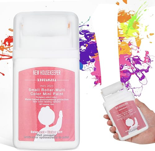 wandfarbe weiß 100ml, Wandreparatur Rollbürste mit Wandreparaturpaste, Wandfarbe ausbessern weiß, Wandfarbe roller Ausbesserungsfarbe für Innen zum Reparieren von Graffiti, Kratzern, Flecken