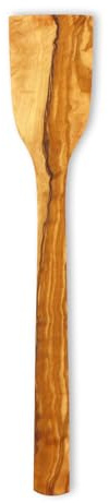 Justa la Fusta | Palas De Madera De Olivo | Fabricadas A Mano En España | Pala Ancha de Chef Resistente Y Natural | Útil para Servir Y para Cualquier Sartén | Propiedades Anti-Bacterianas, Sin Barniz