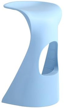 Moderner Barhocker aus Kunststoff, 76,2 cm, rückenfrei, Thekenhöhe, Barhocker für Küche, Insel, Esszimmer, stapelbarer Barstuhl mit Fußstütze, Blau