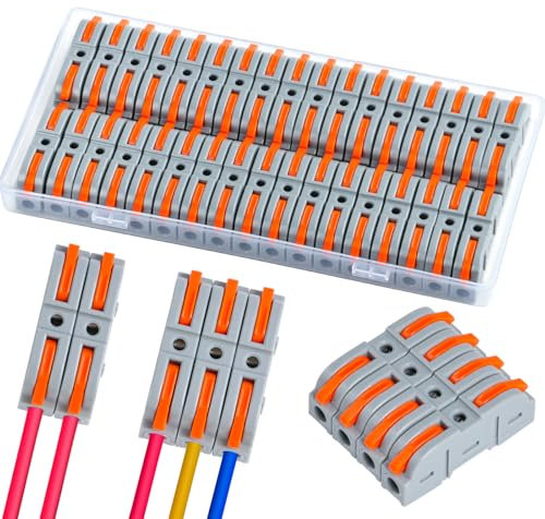 Connettori per cavi, 34 morsetti di collegamento, morsetto per conduttori da 4 mm² con leva, blocchi di collegamento elettrici, morsetto compatto combinabile liberamente