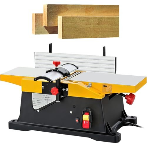 Carpintería de sobremesa de 6 pulgadas, Carpintería multifuncional de 1800 W, Cepilladora de carpintería de 12000 RPM/min, Cepilladora de sobremesa resistente, for cepillado de madera dura y blanda