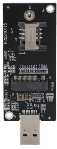NGFF .2 Clé B vers l'adaptateur USB 3.0 avec Emplacement SIM - Connexion du Module WWAN pour / 4G / 5G LTE Modem, compatibilité Universelle (2 antennes) (4 Antennes)