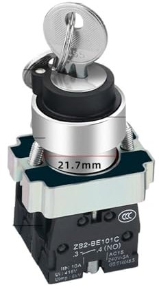 1 pz 22mm XB2-BG21C 2 posizioni/3 posizioni selettore rotativo interruttore di blocco chiave 2NO 1NO1NC autobloccante XB2-BG33(2way 2no)