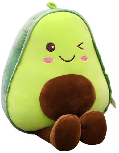 KUKUShining Avocado Plüschtier, Weiches Obst Gefülltes Kissen Stofftier Süßes Kuscheltier Plüsch Spielzeug Niedliche Puppe Dekokissen(60cm/23.9in)
