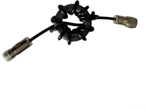 HOHOVYVY HF Filtre anti-interférences à ondes courtes Balun 1:1 Noyau de ferrite nickel-zinc pour FT8 WSPR Amateur Anti-interférences 1,8-50 MHz Haute performance 350 W RG58 Câble flexible (62 mm noir