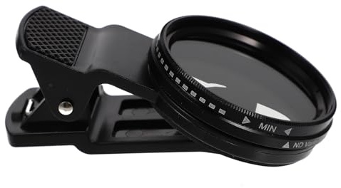 Garneck Universeller 37 MM Handy Objektivfilter Clip On Nd2 400 Variabel mit Aufbewahrungstasche Tragbarer Kamerafilter für Smartphone Fotografie