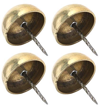 Hztyyier Clou de Rembourrage 4 Pièces, Accessoires de Meubles Décoratifs en Laiton Antique, Pointe Pointue, Facile à Installer, Idéal pour le canapé, les Projets Artistiques (Couleur laiton)