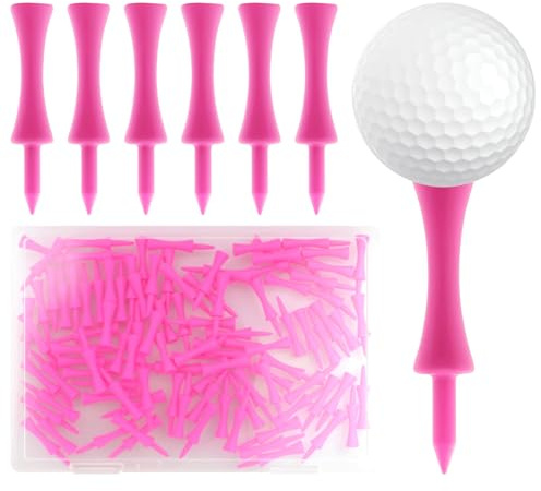 CARANNACLTD 100 Stück Rosa Golf Tees, 57mm Golf Tees Kunststoff (2-1/4)