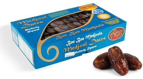 Sahara Gold Bon Bon Non Pitted Medjool Dates - Whole, Sticky, Gluten-Free Natural Sweet & Fresh Dates Medjool - Soft Chewy, High Fiber Fruit For Snacking, Baking & Smoothies, Bulk Pack, 6.6 Lbs (3Kg)