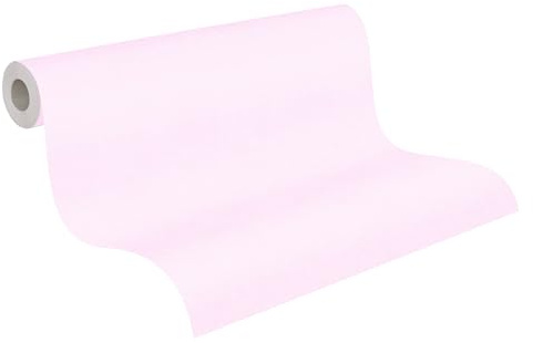 A.S. Création PVC-freie Vliestapete Little Stars Tapete Uni 10,05 m x 0,53 m rosa Made in Germany 355666 35566-6, Rosa, Creme