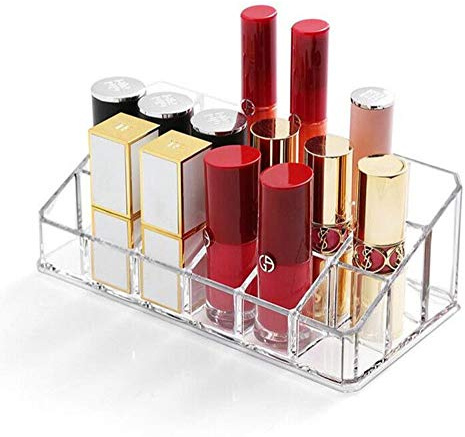 Weiai Lipstick Holder 18 Spaces Lipgloss Organizer, 3 Rows - Multi Level, Makeup Holder & Cosmetics Storage Display