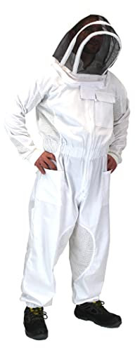 Premium Imkeranzug - Imkeroverall mit Ventilationseinsätzen für maximale Durchlüftung, englischer Hut / Astronautenhaube. Geprüft und zertifiziert. Viele weitere Komfortdetails