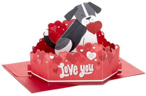 Hallmark Paper Wonder Muttertag Pop Up Karte mit Sound und Bewegung (Hund) zum Jahrestag, romantischer Geburtstag, Liebe | Paper Wonder Collection, romantischer Geburtstag, Jahrestag, Sound und Bewegung, passender Umschlag, 40 x 41 x 24 cm