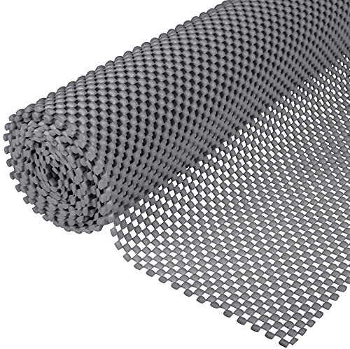 Ruisita Non-slip Mat Area Rug Pad Anti Slip Gripper Roll Rubber Matting Waterproof Floor Mat PVC Shelf Drawer Liner for Home, Office, Cars, Caravans (Gray, 30 x 200 cm)