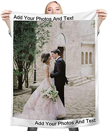 YUzzles Personalisierte Decke Fotodecke Mit Eigenem Foto Name,Super Weich Personalisierte Foto,Personalisierte Geschenk Für Freunde Familie Geburtstag Weihnachten (1 Foto, 150 * 200cm)