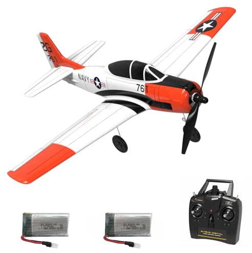 Volantexrc RC Airplane 2.4Ghz 4 Channel Remote Control,with Aileron T28 Trojan Parkflyer RC Aircraft Plane,Ready to Fly with Xpilot Stabilization System,Perfect for Beginners