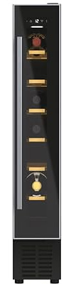 Hoover H-WINE 300 Integrated Wine Cooler, 7 Bottles, Single Zone, Black
