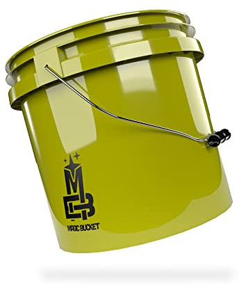 MAGIC BUCKET Wash Bucket for Car Hand Wash Khaki | 3.5 US GALLONEN Approx. 13 Litres | Compatible with Grit Guard, Detail Guardz Dirt Lock, Chemical Guys Dirt Trap, Gamma Lids Lid