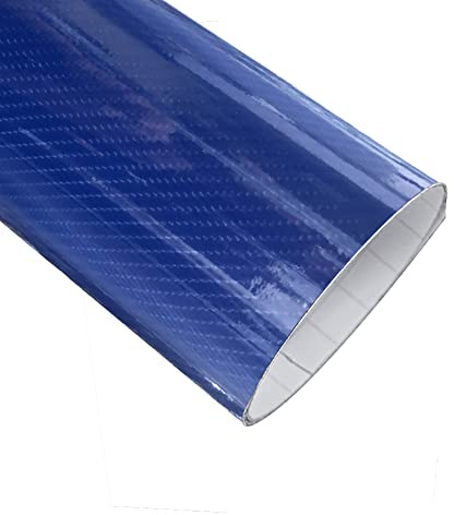 6D Selbstklebende Kohlefaser Folie,Asudaro Autofolie Carbon Folie PVC DIY Auto Folie Hochglanz Wasserdicht Auto-Aufkleber-Kleber Flexibel Auto Shutz Folie Dekoration für Auto Computer Motorrad,Blau