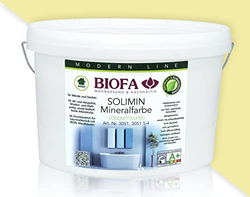 BIOFA SOLIMIN Mineralfarbe Wandfarbe 3051 Silikatfarbe Innenraumfarbe Feuchtraumfarbe PG4 6402 4,00L