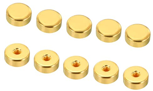 PATIKIL M4 20Pack Kappe Mutter Hutmutter Schraube Huteinsatz Bolzen Deckel Flach Innengewinde Hardware Steckverbinder Lichttechnik Elektrophorese Gold