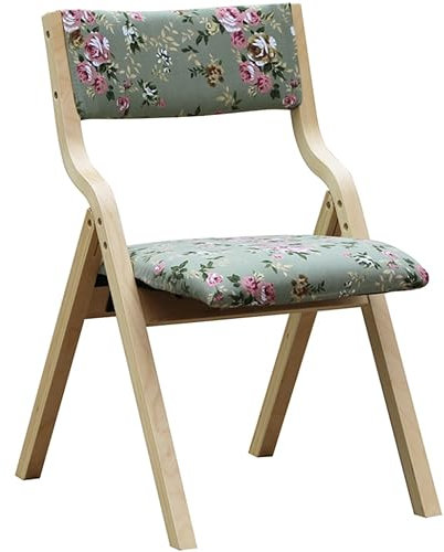 Besucherstuhl Klappbar Einfaches, Bequemes Baumwollleinen Klappstuhl, Wohnzimmer Aus Massivem Bugholz Restaurantstühle, Empfangsstuhl, Tragfähigkeit 150 Kg ( Color : Variegated B , S : 78.5*48.5*46cm
