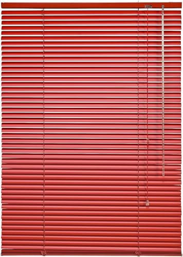 Jalousien aus Aluminium, rot, Metallklinge 2,5 cm, verstellbare Jalousien aus Aluminium für Fenster und Türen, Privatsphäre und Sonnenschutz, Breite x Höhe (140 x 120 cm)