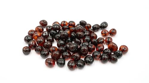 Baltischem Bernstein Perlen im Barockstil. Lose Perlen mit gebohrten Loch. Mehrere Farben und Größen. 10 Gramm Zertifizierter baltischer Bernstein. Perfekt zur Schmuckherstellung. (Cherry, 6-8 mm)