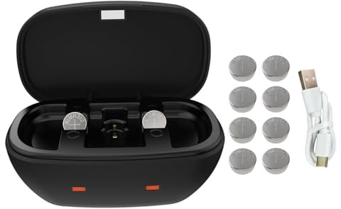 Wokyo Piles rechargeables pour appareils auditifs et chargeur pour amplificateurs d'appareils auditifs 312 Chargeur de batterie avec 8 piles rechargeables 312 boutons