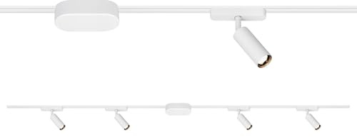 BRILONER - Sistema de carriles Luxtrail starter set, 4x LED spots, extensible, orientable, lámparas, sistema de carriles techo, proyector, 2m, blanco