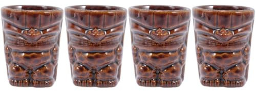 MAGICLULU 4 Piezas Taza Tiki Tazas De Batido Decoraciones Para Beber Tiki Coctel Tazas Taza De Agua Decorativa Copas De Vino Tetera Ron Café Exprés Copas De Coctel Cerámica