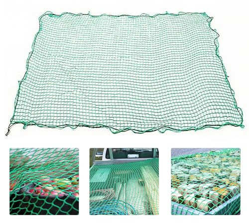 Cargo Net for Pickup Truck Bed, 2.5m x 3.5m Safety Net with 15 PCS Hook, Truck Cargo Netting and Roof Rack Cargo Net, Trailer Luggage Net, Heavy Duty Tie-Down Mesh for Cover Goods Secure Loads