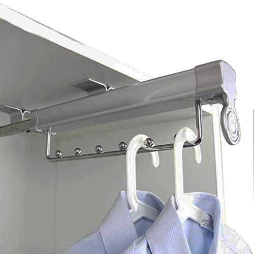 TAIYUESHAN Ausziehbare Kleiderstange für den Schrank, ausziehbare Kleiderstange für den Kleiderschrank, Schrankstange aus Aluminium für Jacke/Hose/Mantel, 32 cm 46 cm (Größe: 37 cm/14,5 Zoll) Family
