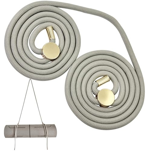 DAOSUN Yoga Mat Strap - 8MM Adjustable Paracord Carrier for Carrying Yoga Mats, Camping Pads & Blankets, Lightweight & Stylish - Perfect Mat Holder for Studio, Home & Travel (Strap Only, Gray)