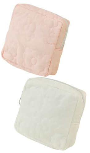 GANAZONO 2 Stück Waschbare Hygienebeutel für Damenbinden aus Verschleißfestem Material mit Reißverschluss Kompakte Periodenaufbewahrungstasche für Mädchen und Frauen