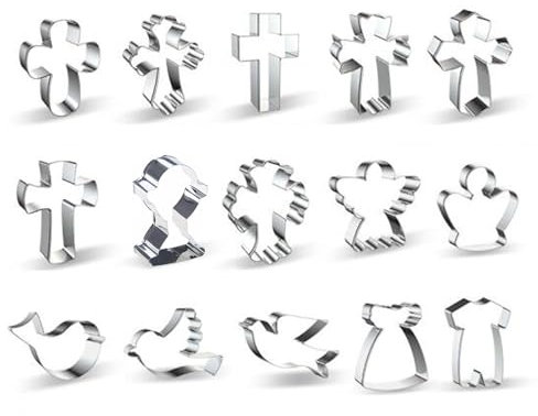 Rudiaoa 15 PCS Tema Religioso Cortadores Galletas para Formas Cruzadas Cortadores Galletas Cristianas Cortadores Galletas Cortadores Arcilla GAD Fondant GAD