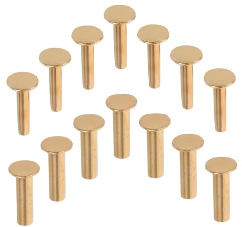 INOOMP Remaches De Latón Para Mangos De Cuchillo, Tornillos De Cabeza Plana 1,4 Mm, Pernos De Fijación Duraderos Para Reparación De Cuchillos De Cocina, Kit Diy 14 Pares, Uso Doméstico y Profesional