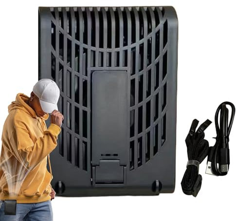 Genérico Ventilador de Cinturón, Ventilador Personal Portátil para Cinturón - Gadget Refrescante Recargable 3 Velocidades para Deporte Camping Trabajo Jardinería Picnic Granja