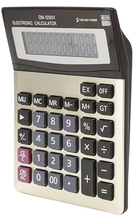 Whltzf Calcolatore Desktop Schermo con Pulsante Ergonomico E Display A 12 Cifre per Calcolatore Funzione Immissione dei Dati Efficiente
