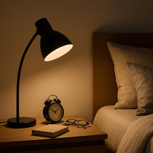 Lightbox Schreibtischleuchte, E14 Fassung, geeignet für LED-Leuchtmittel, | Schreibtischleuchte, E14 Fassung, geeignet für LED-Leuchtmittel, max. 20 W, 43 cm hoch, Metall, schwarz, stilvolles und