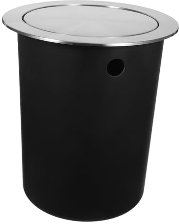 INOOMP Cubo De Basura Empotrado Con Tapa Abatible Cubo De Basura De Acero Inoxidable Para Encimera De Cocina Diseño Ahorra Espacio y Sello Hermético Para Control De Olores