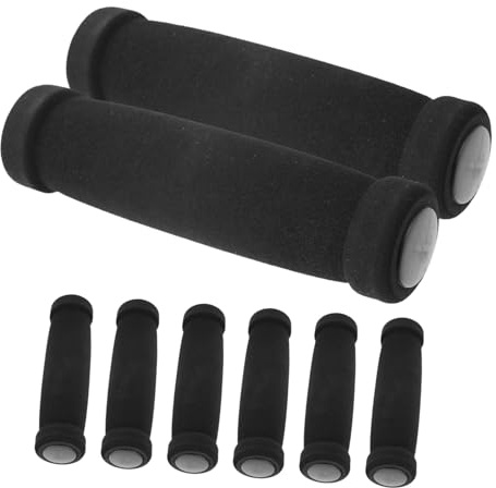 Hemobllo Juego de 8 Empuñaduras Ergonómicas para Manillar de Bicicleta, Fundas de Goma y Plástico Negro Instalación Fácil para Accesorios de Ciclismo
