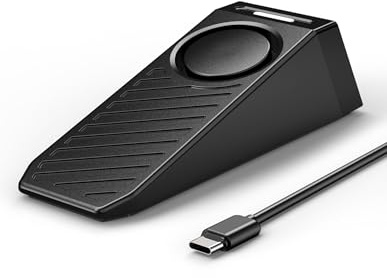 TECKNET Door Stop Alarm, Door Stopper with 130dB Security Alarm, Rechargeable Door Wedge Stop Siren with Non-Slip Silicone Base for Door Bottom, Portable Anti-Theft for Home, Hotel, Apartment, Black