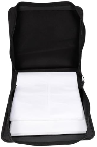 WHAMVOX Custodia per CD Dvd Oxford Capacità 240 Dischi Borsa Porta CD Dvd Maniglia Resistente a Graffi e Urti Organizer per Trasporto Sicuro