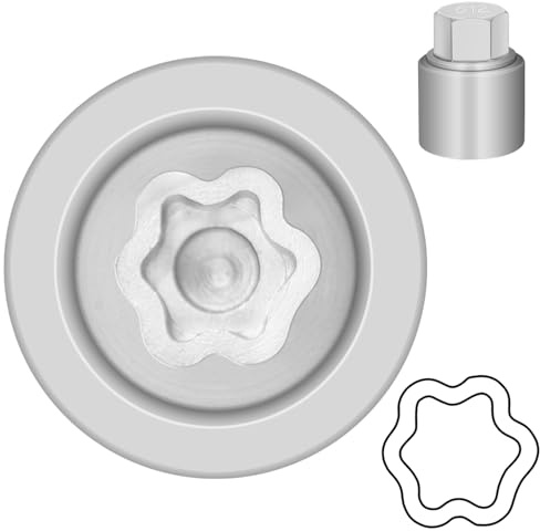 JEUCLEL 612 Wheel Locking Nut Key for Nissan Infiniti, 21mm Lock Bolt Inner Dia Wheel Anti-Theft Lug Nut Hand Repair Removal Tool | Wheel Lock Nut Socket Adapter, Anti-Theft Lug Nut Removal Tool, Anti-Theft Screw Remover, Repair Tool, Tyre Fitting, garage