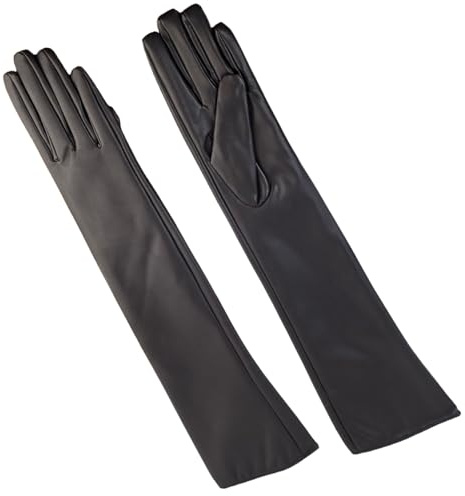 Guanti Pelle Donna 50 Cm In Similpelle, Alla Moda, Da Donna, In Pu, Per Spettacoli Teatrali, Autunno E Inverno, Calore - Marrone Scuro L