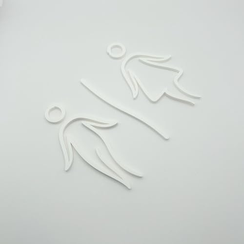 WC Türschilder Set – Toiletten Piktogramme Damen & Herren/Barrierefrei – Moderne selbstklebende WC Symbole in Schwarz oder Weiß (Weiß, Damen & Herren)